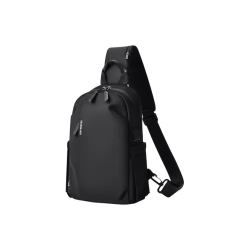 SEPTWOLVES Ткань Сумка через плечо Большая Мужская Черная Черный Глянцевый Финиш Серый Блестящий