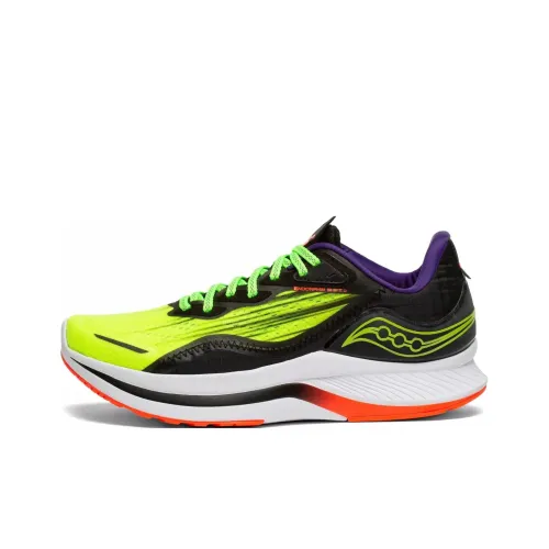 Saucony Slip-resistant Abrasion-resistant Low-top Беговые кроссовки Мужские Черные Желтые