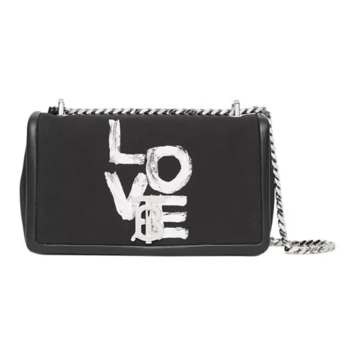 Burberry Lambskin Сумка через плечо Маленькая Женская Черная Белая