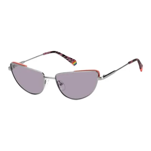 Polaroid Нержавеющая сталь Кошачий глаз Солнцезащитные очки Женские Рутений Серый