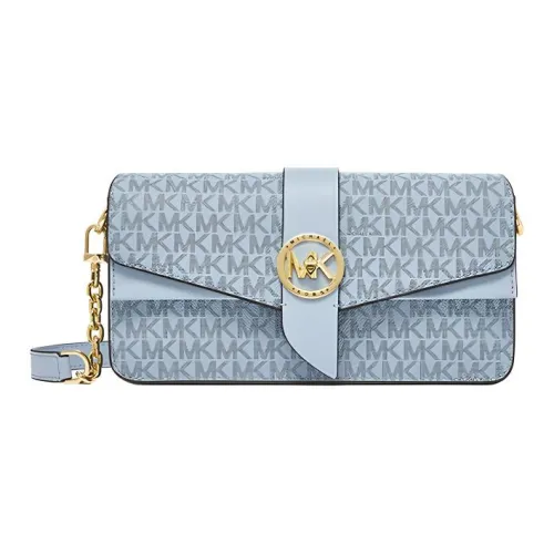 MICHAEL KORS Greenwich Artificial Leather Конверт Сумка через плечо Средняя Женская Синяя