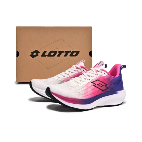 LOTTO Износостойкий Дышащий Легкий Низкий Топ Беговые кроссовки Женские Белый Яркий Розовый Красный