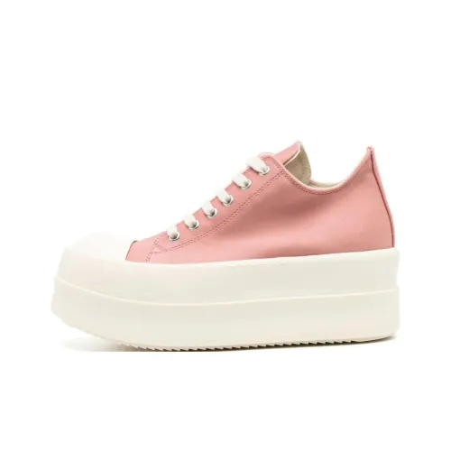 Rick Owens DRKSHDW Lido Double Bumper Low Top Canvas Shoes Women's Pink