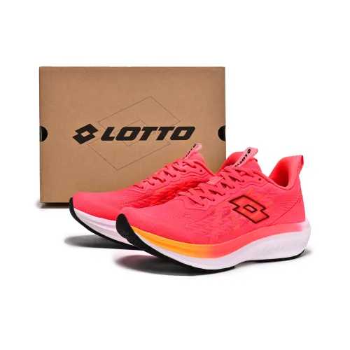 LOTTO Износостойкий Дышащий Легкий Низкий Топ Беговые кроссовки Женские Флуоресцентный Розовый Красный