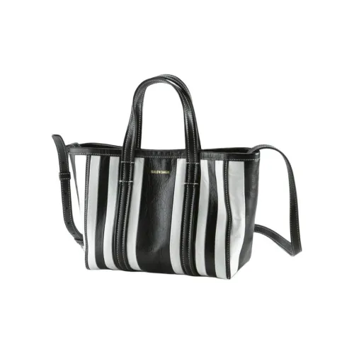 Balenciaga Barbes Lambskin Tote Bag Shopping Bag Handbag Small Unisex Black White Баленсиага Барбес Ламскин Тот Сумка Сумка для покупок Сумка Маленькая Унисекс Черный Белый