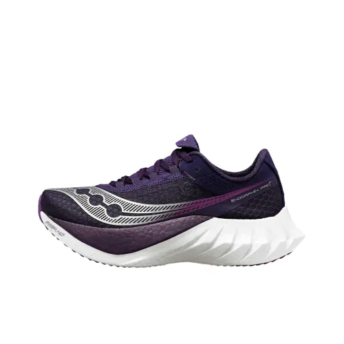 Saucony Endorphin Pro 4 Противоскользящий Устойчивый к истиранию Низкий Топ Повседневные Беговые кроссовки Женские Фиолетовые