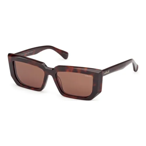 MaxMara Пластик Прямоугольные Солнцезащитные очки Женские Коричневый