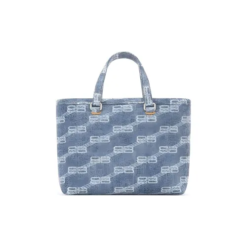 Balenciaga Деним Тоут Сумка Сумка для покупок Портативная Сумка через плечо Мини Женская Светло-синяя