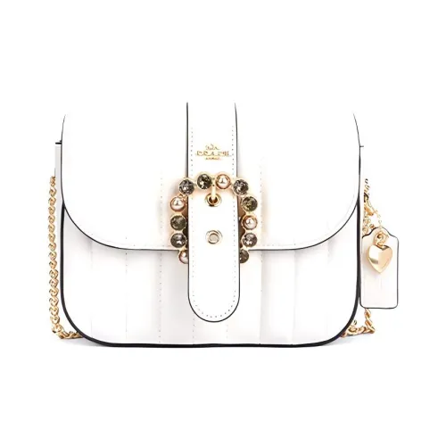 COACH Gemma Овчина с коровьей кожей Сумка через плечо Сумка на плечо Маленькая Женская Мел Белый