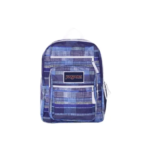 JanSport Полиэстер Рюкзак Средний Унисекс Синий Полка Дотс Кораллово-красный