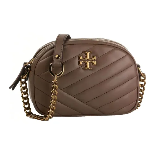 TORY BURCH Kira (Красный) Lambskin с кожаной отделкой Crossbody Camera Сумка Плечевая сумка Small Женская Коричневый