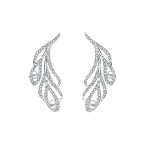 BABYBEI Shell Pearl Stud Earrings Women's