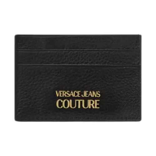 VERSACE JEANS Телячья кожа с кожаными вставками держатель для карт мужской черный