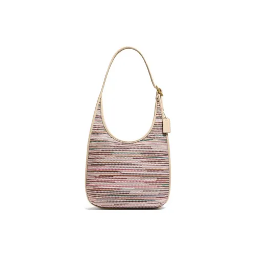 COACH Ergo Кожа Бродяга Сумка-полумесяц Ручная сумка Сумка через плечо Сумка на одно плечо Большая женская Бежевый смешанный цвет