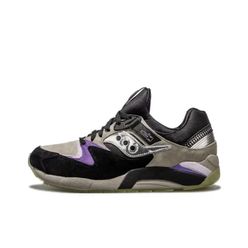 Saucony Grid 9000 Противоскользящие Устойчивые к истиранию Низкий Топ Беговые кроссовки Мужские Черные Серые