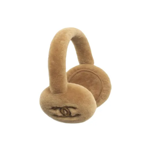 CHANEL Шерсть Овчина Наушники-подвески Унисекс Бежевый