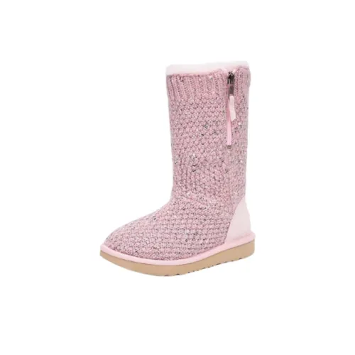 UGG противоскользящие устойчивые к истиранию термические высокие детские ботинки кристально-розовые детские