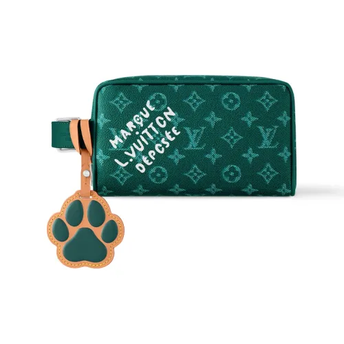 LOUIS VUITTON Dopp Kit Monogram Heritage Покрытый холст Туалетная сумка Женская Зеленая