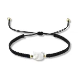 Кошка, жемчужная раковина, пара, браслеты (белый)