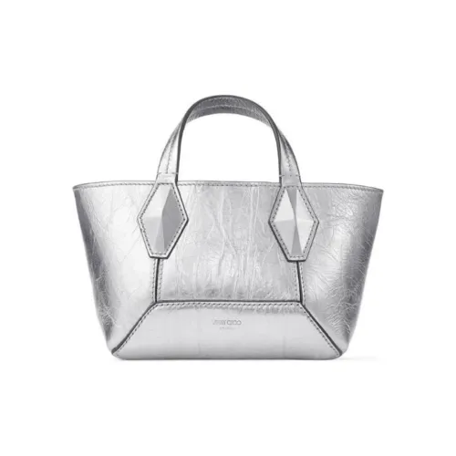 Jimmy Choo Ромб Телячья кожа Сумка через плечо Сумка Маленькая Women's Silver
