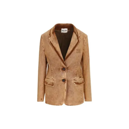 MIU MIU SS23 Denim Jacket Women's Cognac