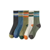 [Осенний Зимний Твиль] Цветовые блоки Полосы Смешанные цвета 5 пар