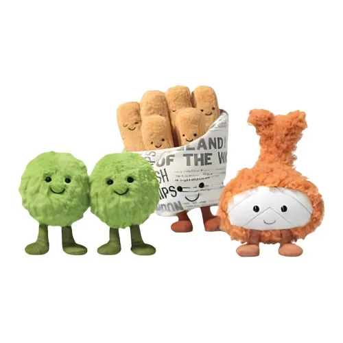 JELLYCAT Fun Food Collection London Limited Рыбка Wa Chips с фасолью THREE Piece Набор Куклы Плюшевая кукла Трубы Высокие