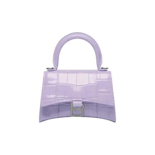 Balenciaga HOURGLASS Сумка через плечо из коровьей кожи мини-сумка женская ярко-фиолетовая