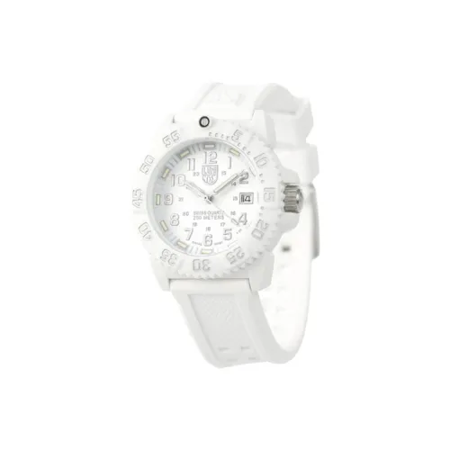 LUMINOX 7050 Collection Кварцевый механизм Мужские часы Часы 43 мм Белый циферблат Углеродное волокно Чехол для часов Резиновый ремешок