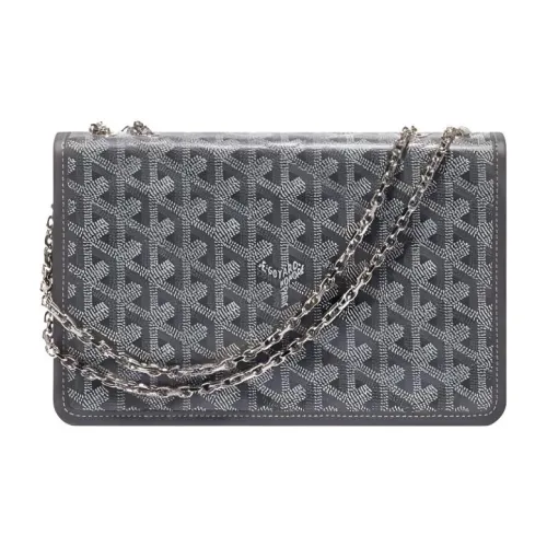 GOYARD Alexandre Iii Холст и Кожа Сумка через плечо Женская Серого цвета
