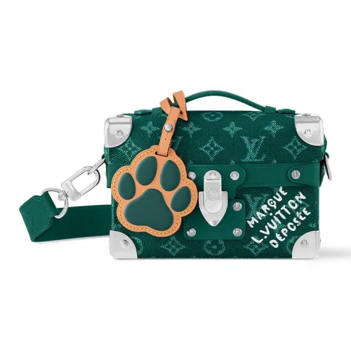 LOUIS VUITTON SOUL TRUNK Монограмма Heritage Покрытие Холст Коробка Сумка через плечо Обычная Мужская Зеленая