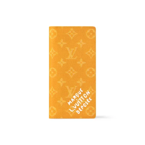 LOUIS VUITTON Brazza Монограмма Heritage Покрытый холст Кошелек Женские Желтый