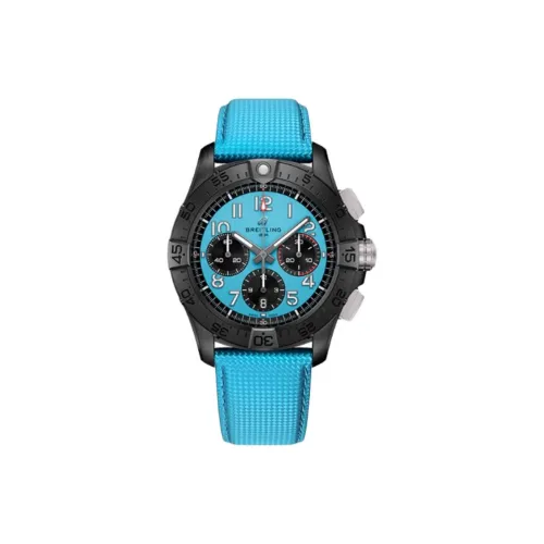 BREITLING Avenger Автоматический Механический Часы Мужские 42 мм Синий Циферблат Керамика Чехол Часов Коровья Кожа Ремешок