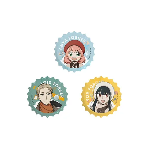 GuGuGuGu 'Шпион × Семья Code Белый' Набор значков с крышками бутылок