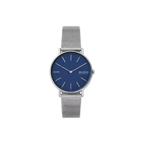 SKAGEN Signatur Collection Кварцевые часы механизм ремешок из нержавеющей стали 38 мм синий циферблат унисекс