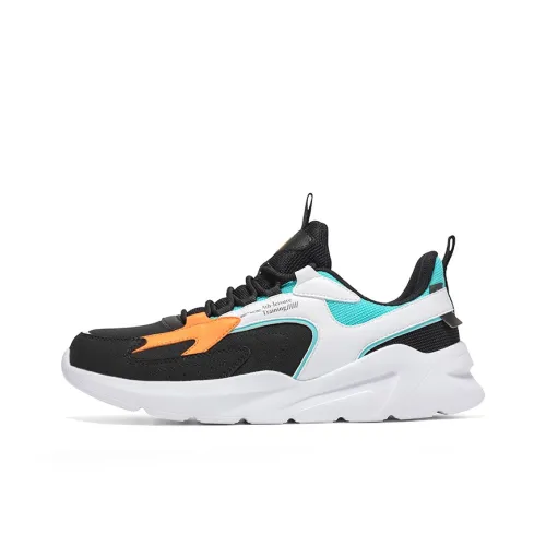 Erke Легкий и Износостойкий Низкий Топ Повседневные Беговые Кроссовки Мужские Черный Белый Синий