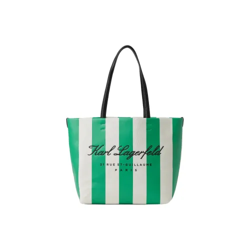 Karl Lagerfeld Хлопок Тоут Сумка Сумка для покупок Сумка на плечо Сумка Женская Зеленая Белая