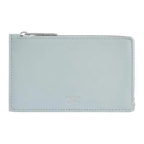 Balenciaga Гладкая Телячья Кожа Кошелек Монетница Держатель для Карт Женский Светло-Синий