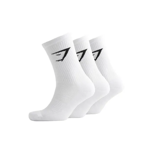 GYMSHARK Белый 3 шт Унисекс MID Носки до икры