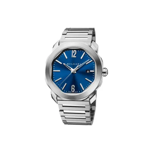 BVLGARI OCTO ROMA Collection Часы Автоматический Механический Механизм Нержавеющая Сталь Ремешок 41 мм Синий Циферблат Унисекс