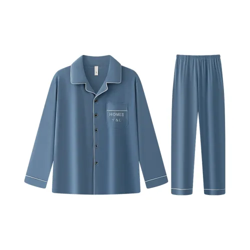 LANMOU Синий Мужской Пижамный Комплект
