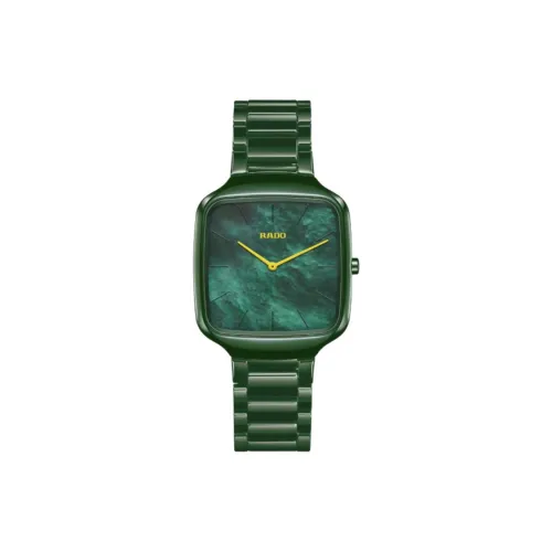 RADO Realme Collection Кварцевый механизм Унисекс Часы 37 мм Зеленый циферблат Керамические корпуса Керамический ремешок