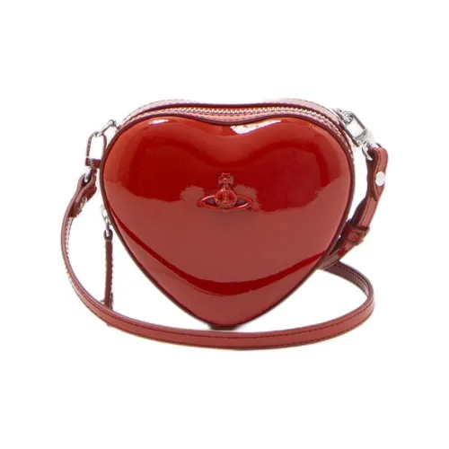 Vivienne Westwood GRAIN LEATHER Сумка в форме сердца Сумка через плечо Мини Женский Красный