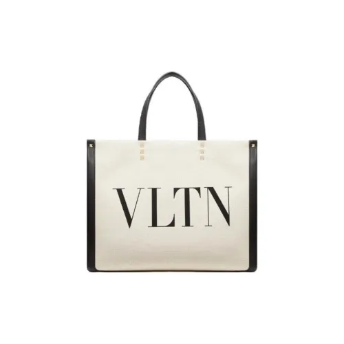 Valentino Холст Тоут Сумка Сумка для покупок Холст Сумка Сумка Маленькая Женская Бежевая