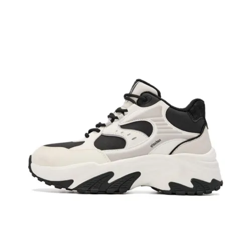 QIAODAN Spriggle Bunny IV Slip-resistant Thermal High Top Cushioned Sneakers Women's Beige Black QIAODAN Spriggle Bunny IV противоскользящие термальные высокие топовые амортизирующие кроссовки женские бежево-черные