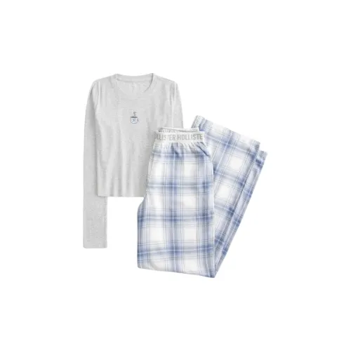Hollister Набор Серый + Синяя клетка Женские Пижамные комплекты