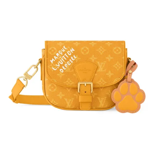 LOUIS VUITTON Montsouris Monogram Heritage Покрытие Холст Курьер Сумка Сумка через плечо Сумка на плечо Женская Желтая