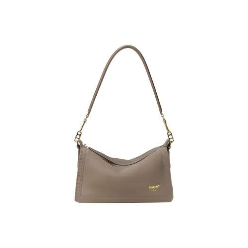 FOSTYLE Коровья кожа Портативная Сумка через плечо Маленькая Женская Сумка Молочно-чайный Умбра