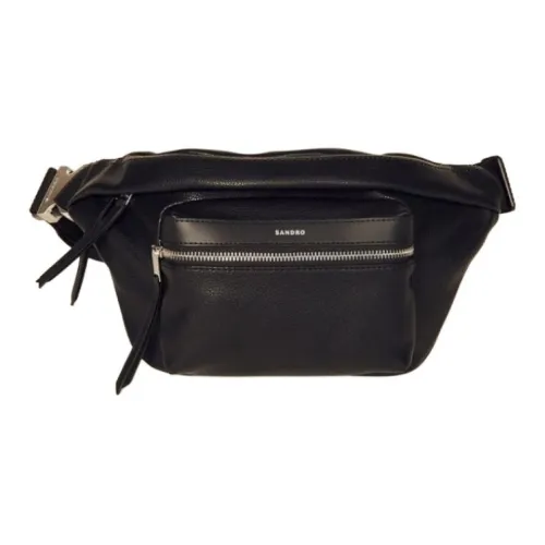 Sandro Artificial Leather Crossbody Bag Medium Men's Black