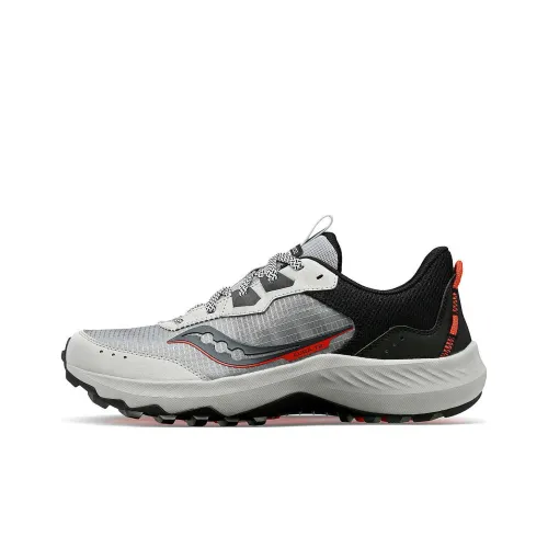 Saucony AURA TR Slip-resistant Abrasion-resistant Low-top Trail Running Shoes Men's Gray Сaucony AURA TR Противоскользящие Износостойкие Низкие Кроссовки для Беговых Трасс Мужские Серые